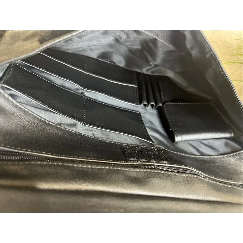 JOURDAN (Vintage) Black Leather Nylon Laptop Messenger Shoulder Bag Carry Case